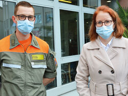 Zivilschützer im Einsatz im Spital Menziken